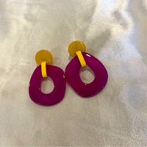 Retro acrylic dangle earrings